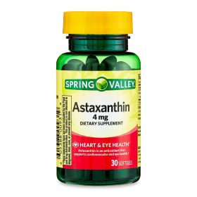 Spring Valley Astaxanthin Dietary Supplement, 4 mg, 30 Count