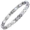 Titanium Germanium Magnet Bracelet Crossed CNC Zircon