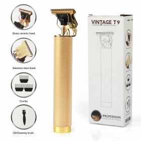 USB Electric Hair Clippers Rechargeable Shaver Beard Trimmer Professional Men Hair Cutting Machine Beard Barber Hair Cut (Color: gold)